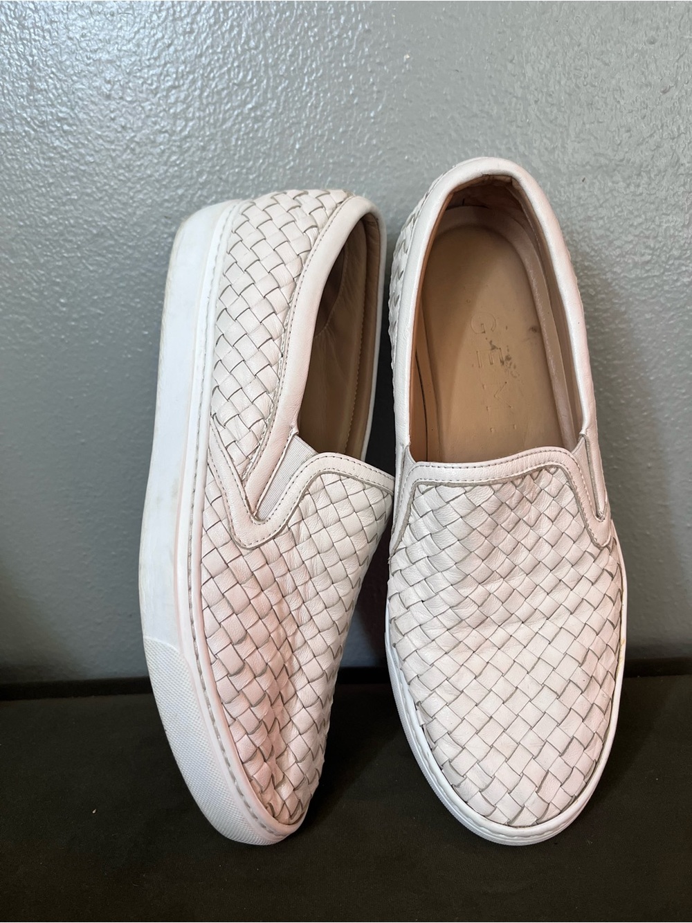 M. Gemi Woven Slip-On Sneakers in White